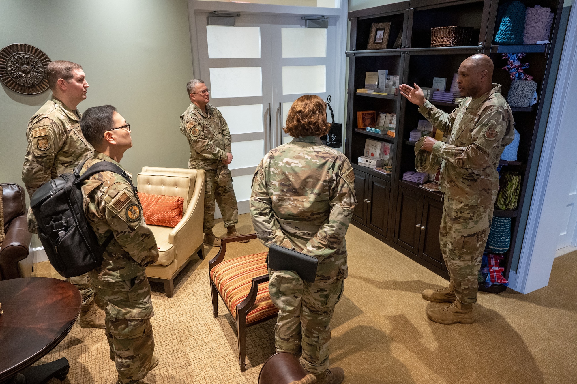 Chaplain (Maj. Gen.) Randall Kitchens and Chief Master Sgt. Sadie Chambers visit AFMAO