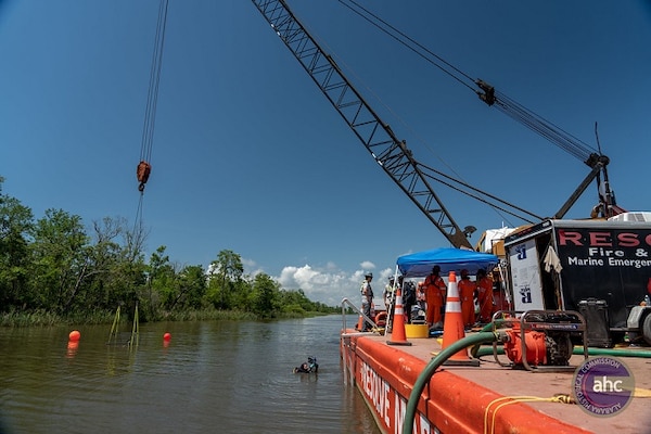 Dredge on a river