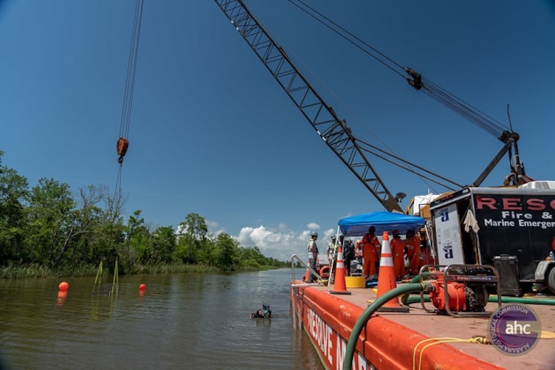 Dredge on a river