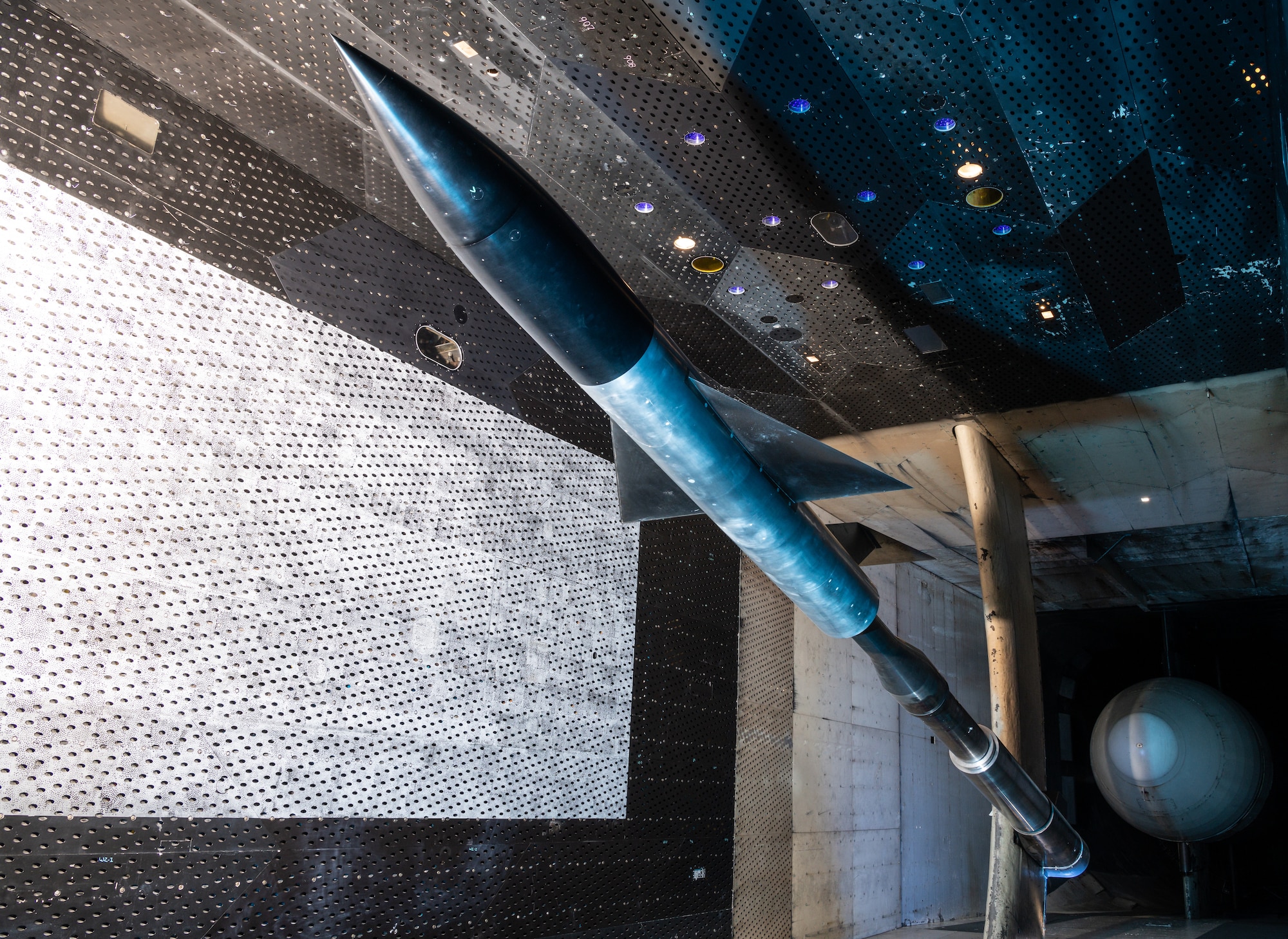 A standard model installed in a wind tunnel