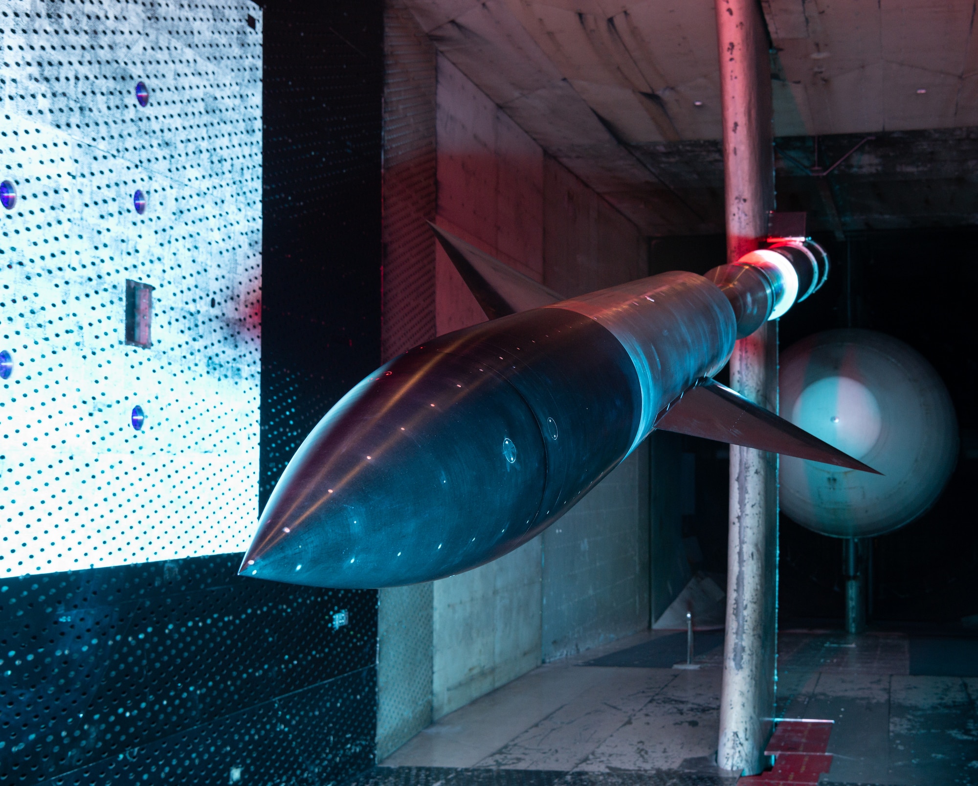 A standard model installed in a wind tunnel