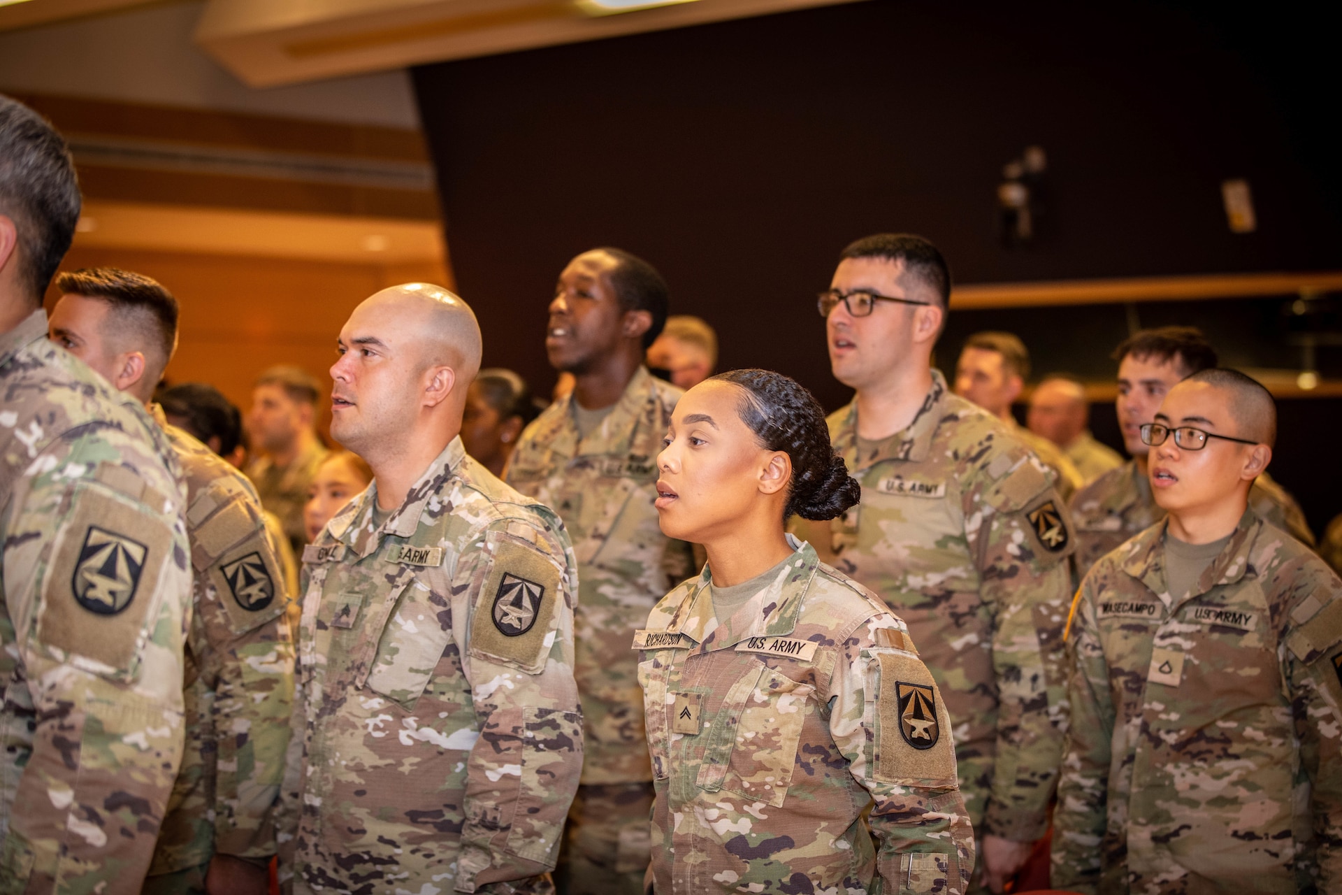 Soldiers sing the army song