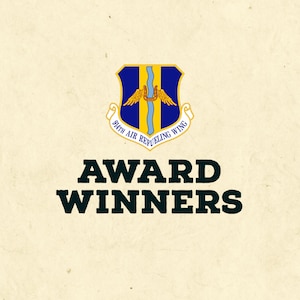 Graphic of the 914 ARW shield with the words "Award Winners"