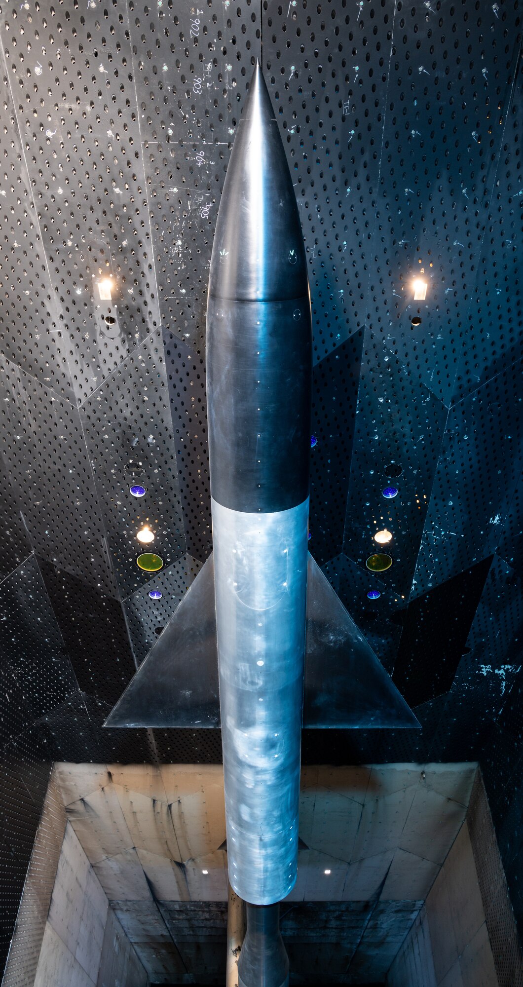 A standard model installed in a wind tunnel