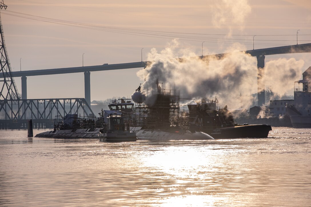Norfolk Naval Shipyard (NNSY) welcomed the submarine USS John Warner (SSN 785) for the shipyard’s first Chief of Naval Operations (CNO) Virginia-class Extended Dry-docking Selected Restricted Availability (EDSRA), Jan. 11
