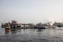 Norfolk Naval Shipyard (NNSY) welcomed the submarine USS John Warner (SSN 785) for the shipyard’s first Chief of Naval Operations (CNO) Virginia-class Extended Dry-docking Selected Restricted Availability (EDSRA), Jan. 11