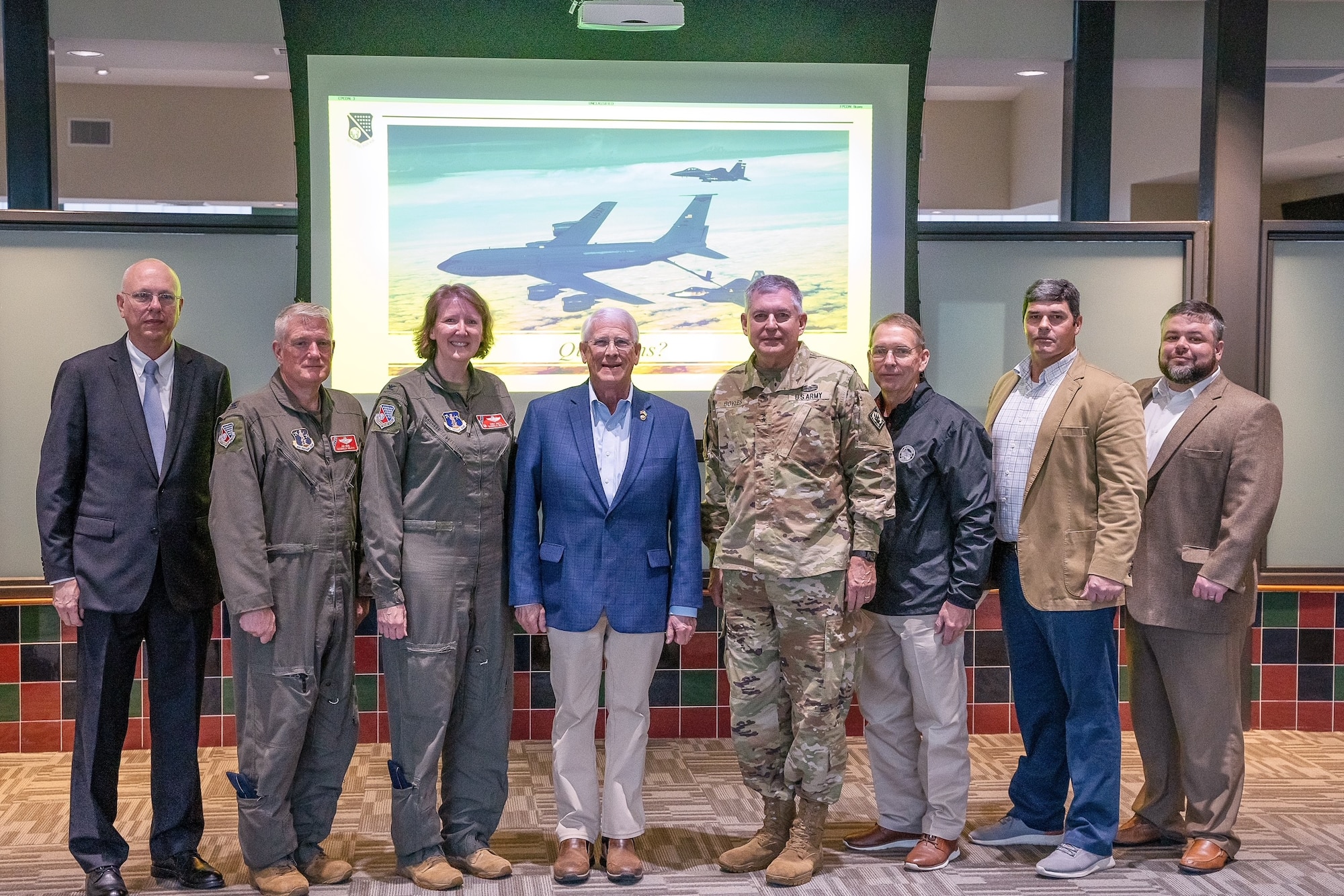 186th Air Refueling Wing hosts state leadership for KC-46 tour.
