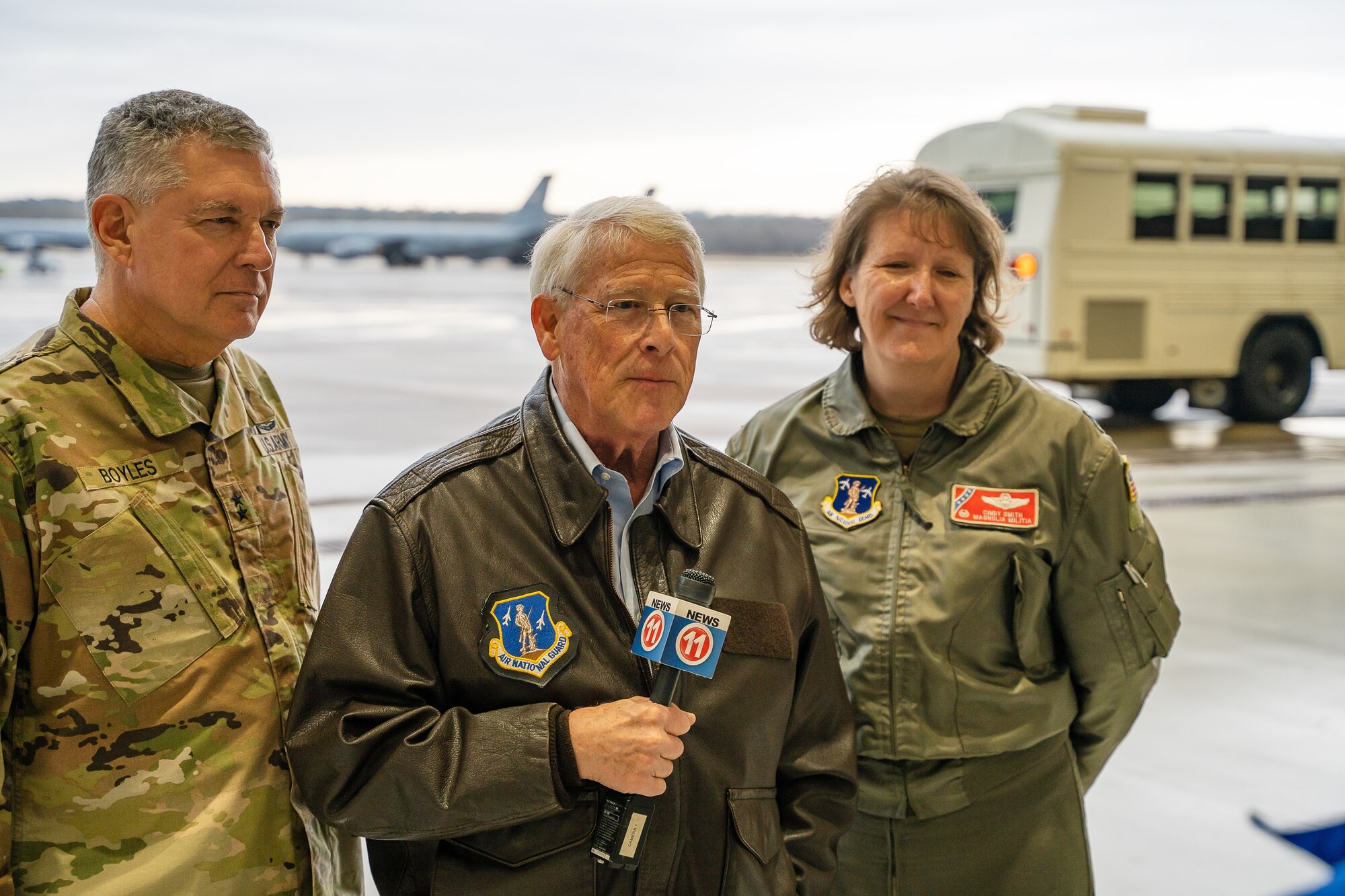 186th Air Refueling Wing hosts state leadership for KC-46 tour.