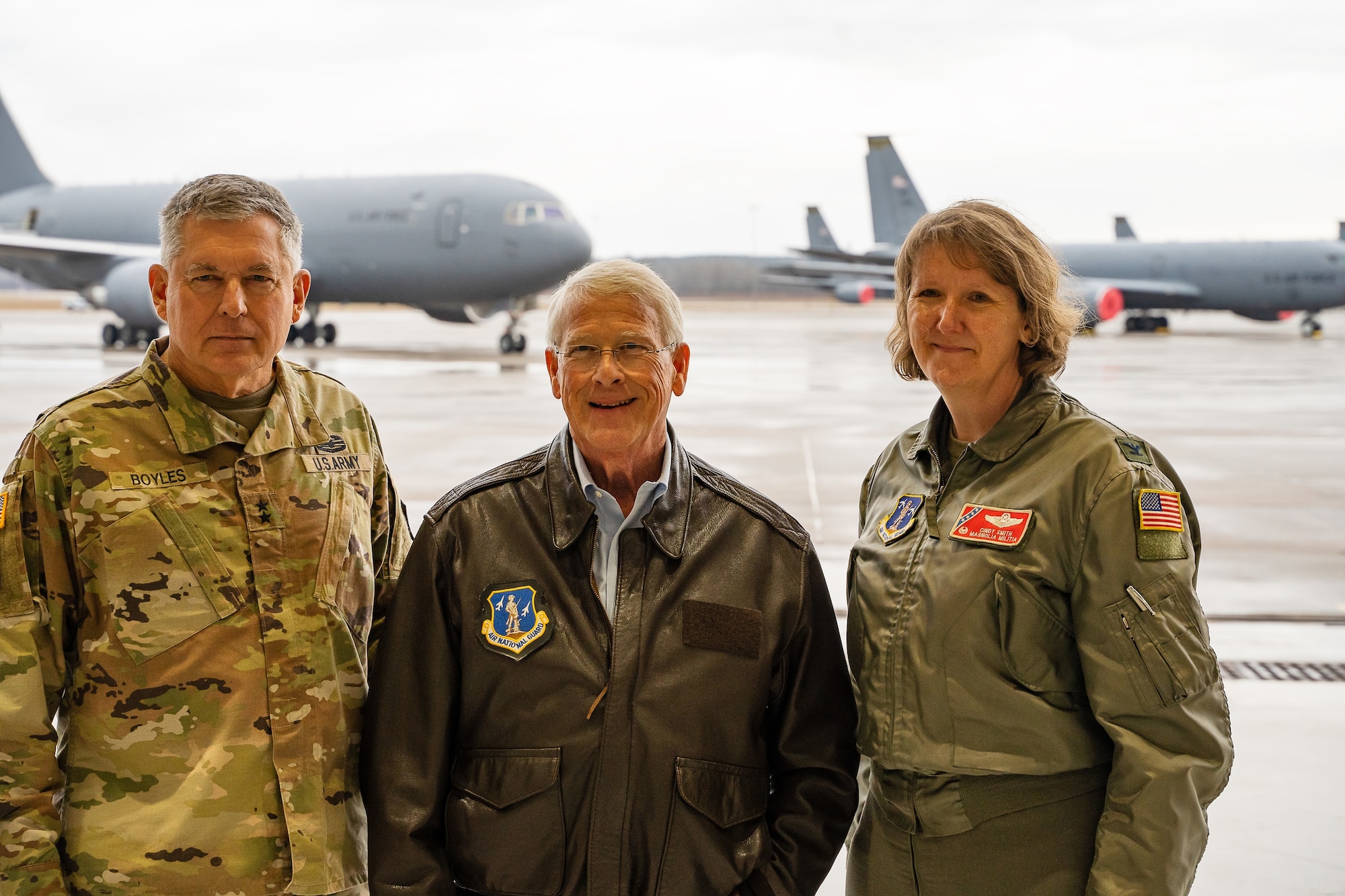 186th Air Refueling Wing hosts state leadership for KC-46 tour