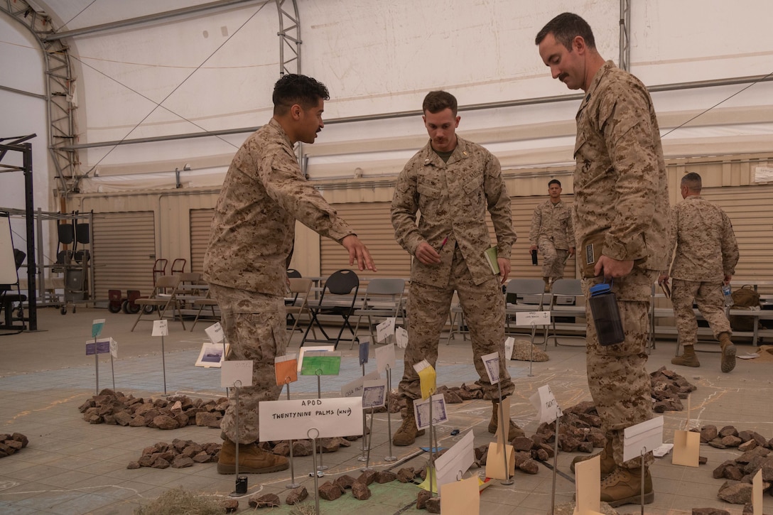 Three US Marines participate in logistics training