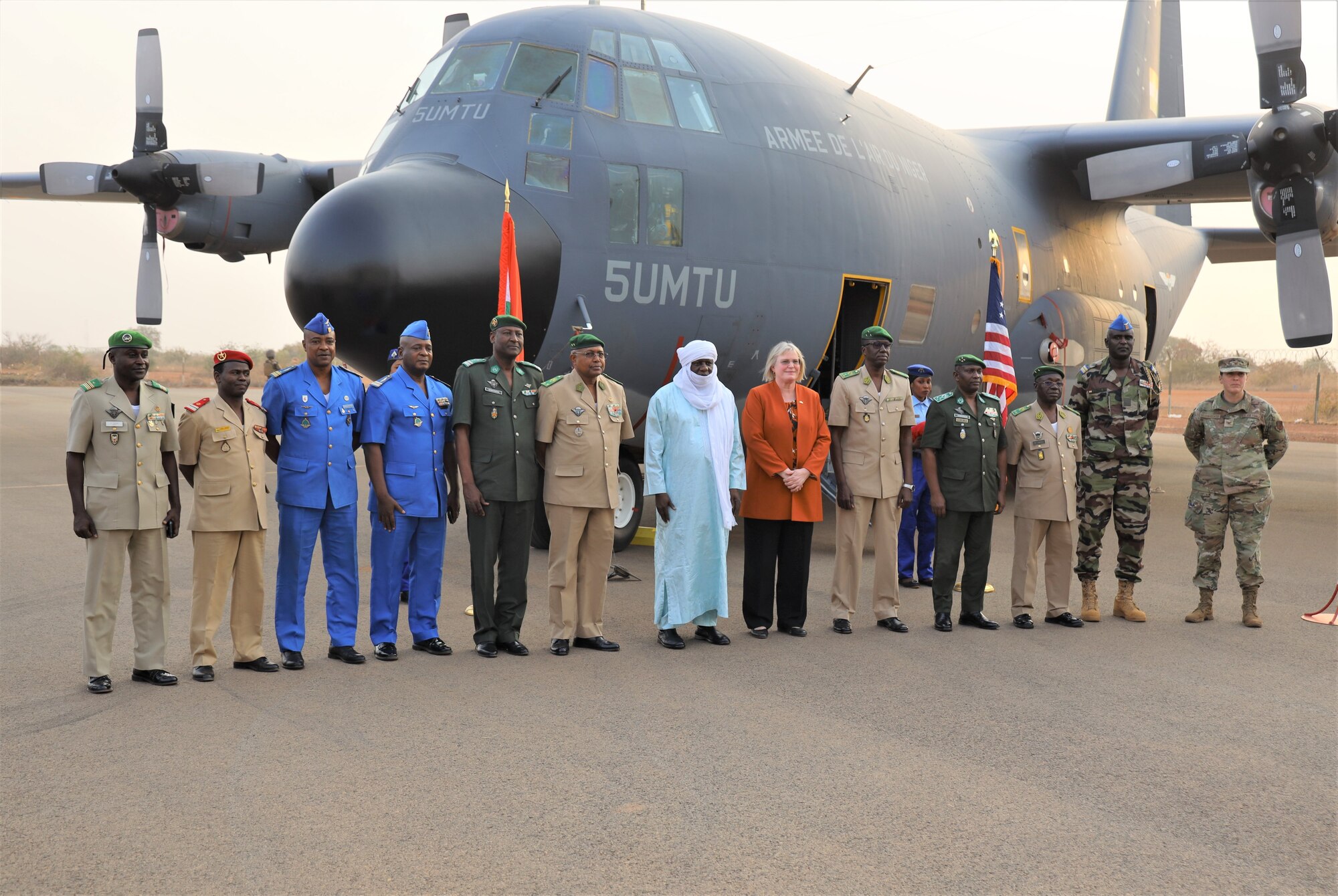 U.S. Embassy in Niger personnel and members of the Nigerien Armed Forces oversaw the transfer of a C-130 Hercules aircraft to the Nigerien Air Force during a handover ceremony.