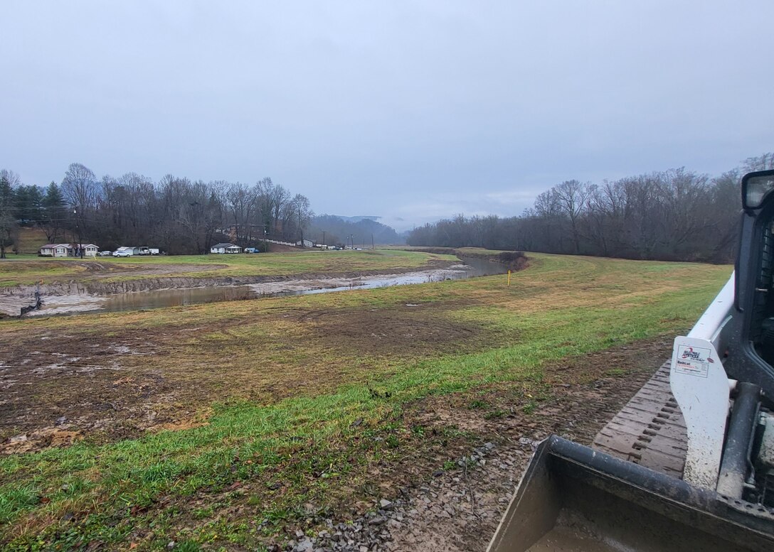 The Nashville District Corps of Engineers performs channel clearing maintenance in Middlesboro, Kentucky, on December 8, 2022. USACE Photo