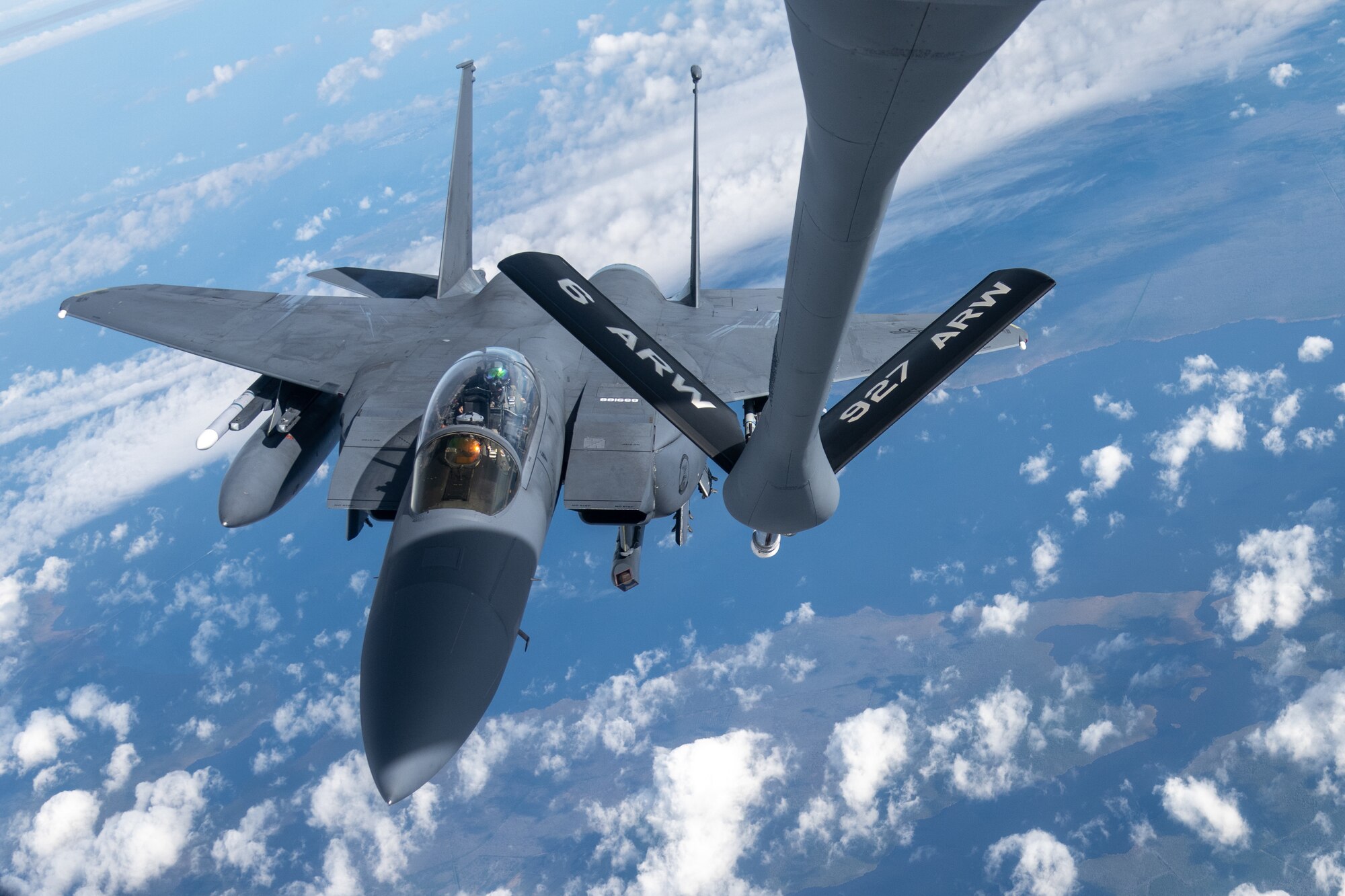 The F-15E is a dual-role fighter capable of reaching targets over long ranges and destroying enemy ground positions. (U.S. Air Force photo by Airman 1st Class Zachary Foster)