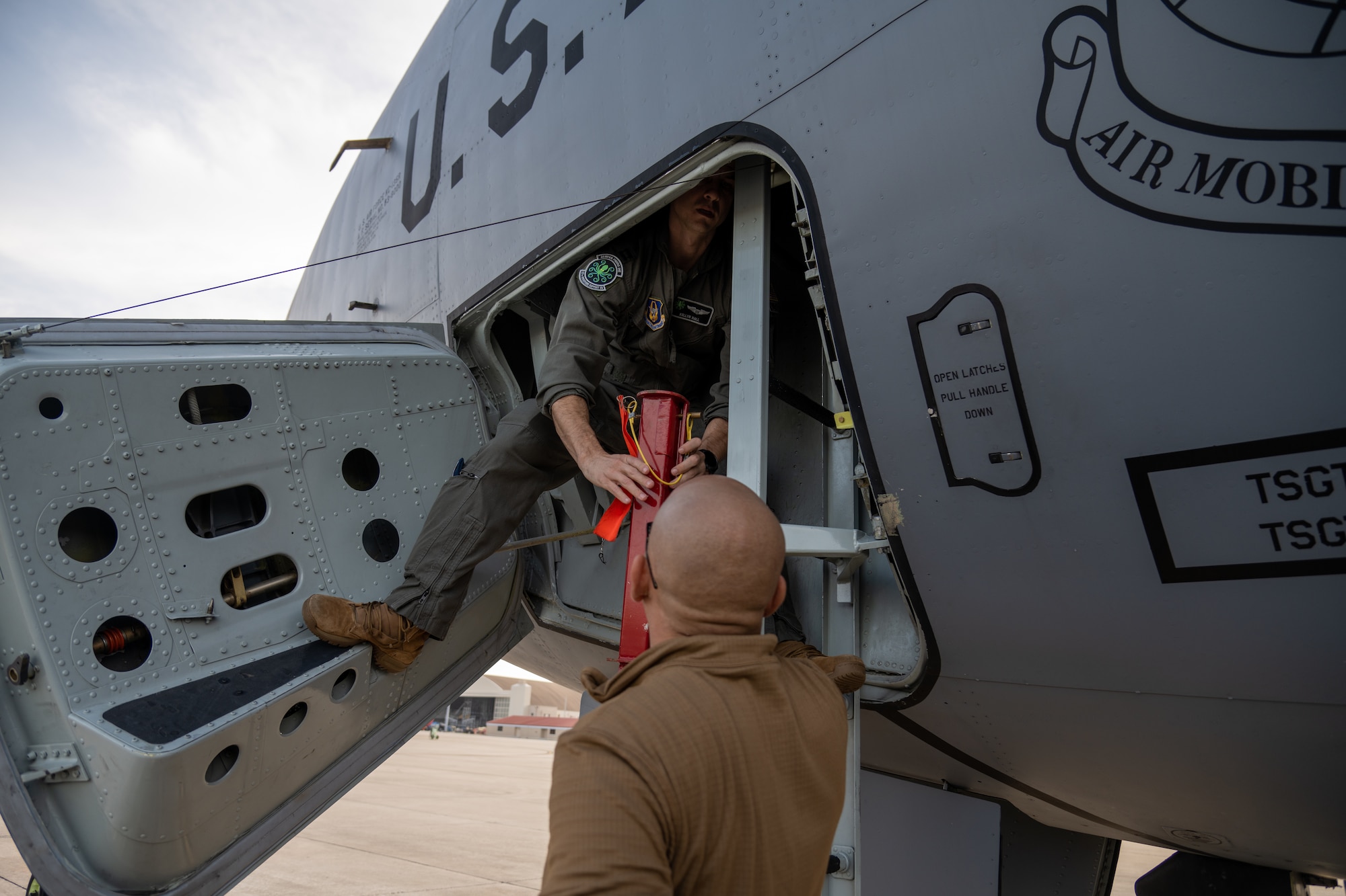 The 63rd ARS conducted air refueling operations with F-15E Strike Eagle aircraft assigned to the 4th Fighting Wing, Seymour Johnson AFB, North Carolina. (U.S. Air Force photo by Airman 1st Class Zachary Foster)