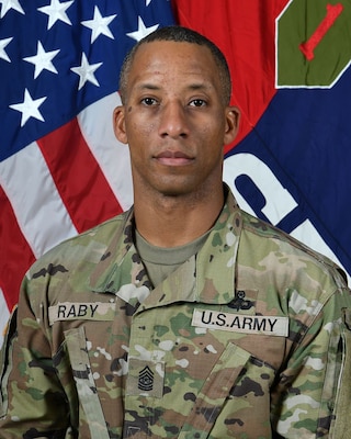 CSM Clarence B. Raby, 1st Inf. Div. Sust. Bde.
Cmd. Sgt. Maj.