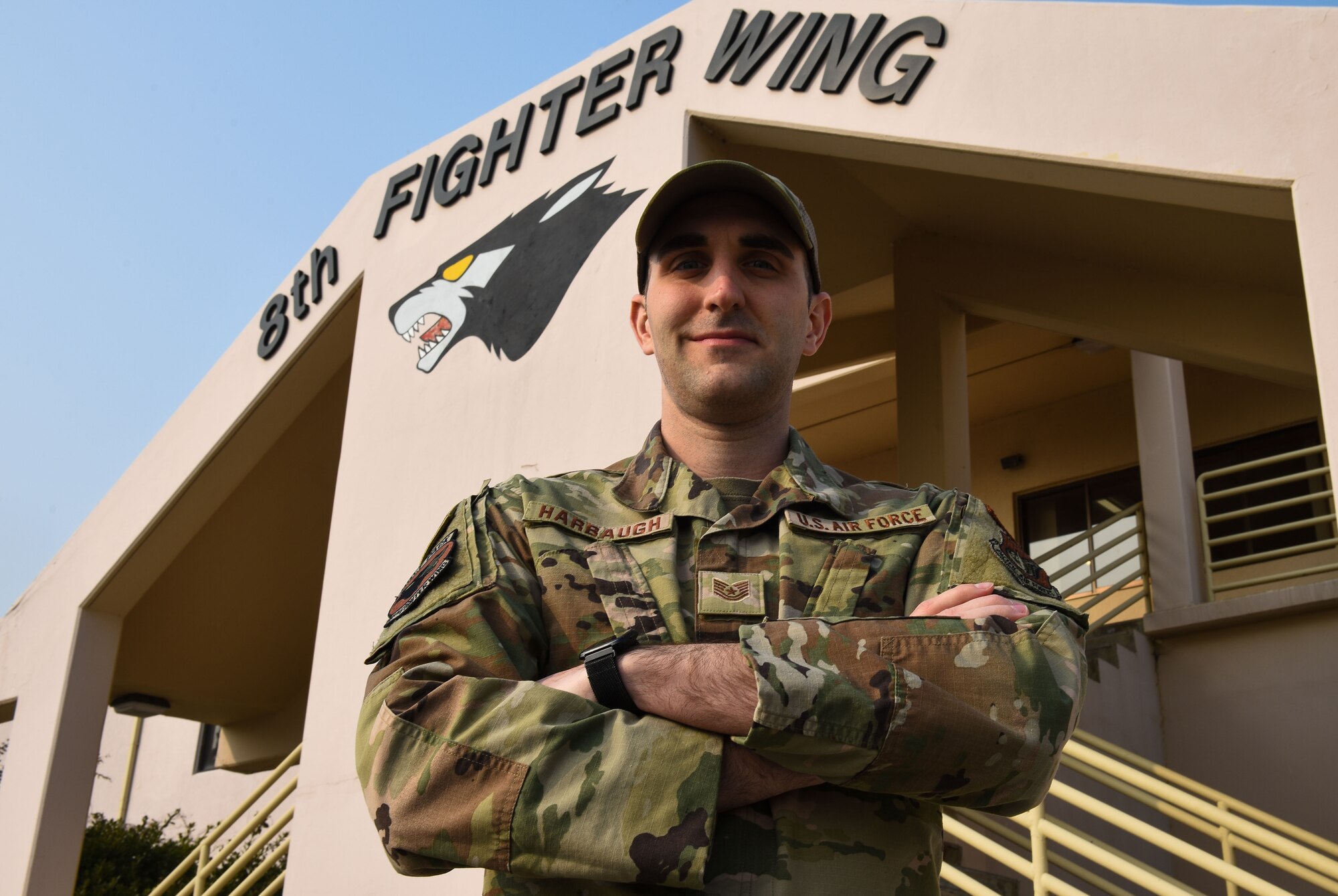 Tech. Sgt. David Harbaugh, 8th Fighter Wing occupational safety manager, poses for a photo on Kunsan Air Base, Republic of Korea, Jan. 5, 2023. As an occupational safety manager, Harbaugh is responsible for advising commanders of on-the-job risks and providing recommendations to mitigate or reduce those risks to enable the wing’s critical mission. (U.S. Air Force photo by Tech. Sgt. Timothy Dischinat).