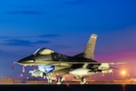 A U.S. Air Force F-16C Fighting Falcon,120th Fighter Squadron, sits on the runway ready to fight at an undisclosed location Dec. 16, 2012. The 120th Fighter Squadron is deployed in support of Operation Enduring Freedom. (U.S. Air Force photo by Airman 1st Class Nicholas Byers/ Not Released)