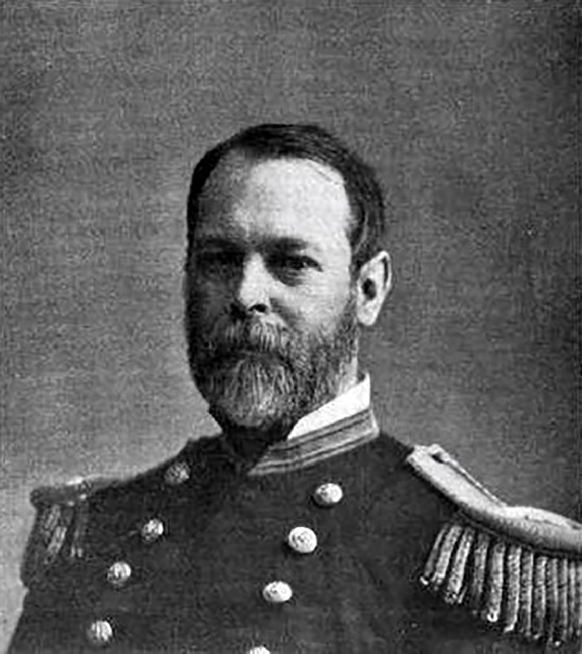 William Harkness portrait in his naval uniform. Harkness' research with the Naval Observatory was instrumental in the understanding of discrepancies in magnetic compass readings aboard ironclad ships, and his tracking of solar parallaxes and their related constants are still impactful to the field of astronomy. The Navy honored Harkness with the honorary rank of rear admiral following his retirement after 37 years of dedicated service. (Photo courtesy of Popular Science for May, 1903)