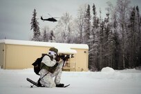 Special Tactics Airmen assigned to 24th Special Operations Wing, Detachment 1, conduct an aerial insertion and field training exercise at Camp Mad Bull training site on Joint Base Elmendorf-Richardson, Alaska, Jan. 10, 2023. The 24 SOW Det 1 Special Tactics Airmen are capable of assessing and opening anything from a major international airport to clandestine dirt strips in either permissive or hostile locations, providing strategic access for follow-on forces during global contingencies, and joint readiness exercises. Alaska Army National Guardsmen assigned to the 207th Aviation Battalion flew UH-60L and HH-60M Black Hawk helicopters in order to support the aerial insertion, medical evacuation and hoist training of the Special Tactics teams. The Alaska Army National Guard’s GSAB routinely trains with all branches of the military as well as civilian agencies to increase its operational interoperability and to be ready for a wide range of federal and state missions.