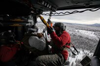 Special Tactics Airmen assigned to 24th Special Operations Wing, Detachment 1, conduct an aerial insertion and field training exercise at Camp Mad Bull training site on Joint Base Elmendorf-Richardson, Alaska, Jan. 10, 2023. The 24 SOW Det 1 Special Tactics Airmen are capable of assessing and opening anything from a major international airport to clandestine dirt strips in either permissive or hostile locations, providing strategic access for follow-on forces during global contingencies, and joint readiness exercises. Alaska Army National Guardsmen assigned to the 207th Aviation Battalion flew UH-60L and HH-60M Black Hawk helicopters in order to support the aerial insertion, medical evacuation and hoist training of the Special Tactics teams. The Alaska Army National Guard’s GSAB routinely trains with all branches of the military as well as civilian agencies to increase its operational interoperability and to be ready for a wide range of federal and state missions.