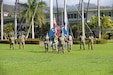 FORT SHAFTER, Hawaii - U.S. Army Pacific bid farewell to Command Sgt. Maj. Jason J. Fillmore, U.S. Army Pacific Headquarters and Headquarters Battalion command sergeant major, and welcomed Command Sgt. Maj. Brian D. Seager, during a Change of Responsibility ceremony on Historic Palm Circle, here, Jan. 11.