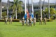 FORT SHAFTER, Hawaii - U.S. Army Pacific bid farewell to Command Sgt. Maj. Jason J. Fillmore, U.S. Army Pacific Headquarters and Headquarters Battalion command sergeant major, and welcomed Command Sgt. Maj. Brian D. Seager, during a Change of Responsibility ceremony on Historic Palm Circle, here, Jan. 11.