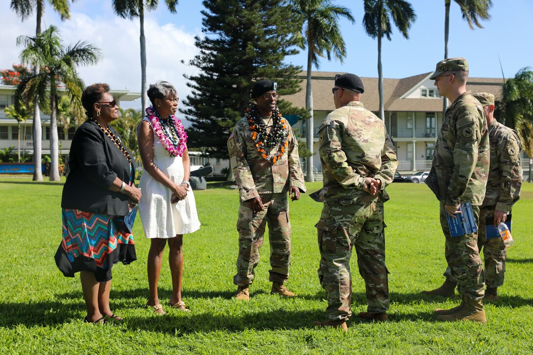 FORT SHAFTER, Hawaii - U.S. Army Pacific bid farewell to Command Sgt. Maj. Jason J. Fillmore, U.S. Army Pacific Headquarters and Headquarters Battalion command sergeant major, and welcomed Command Sgt. Maj. Brian D. Seager, during a Change of Responsibility ceremony on Historic Palm Circle, here, Jan. 11.