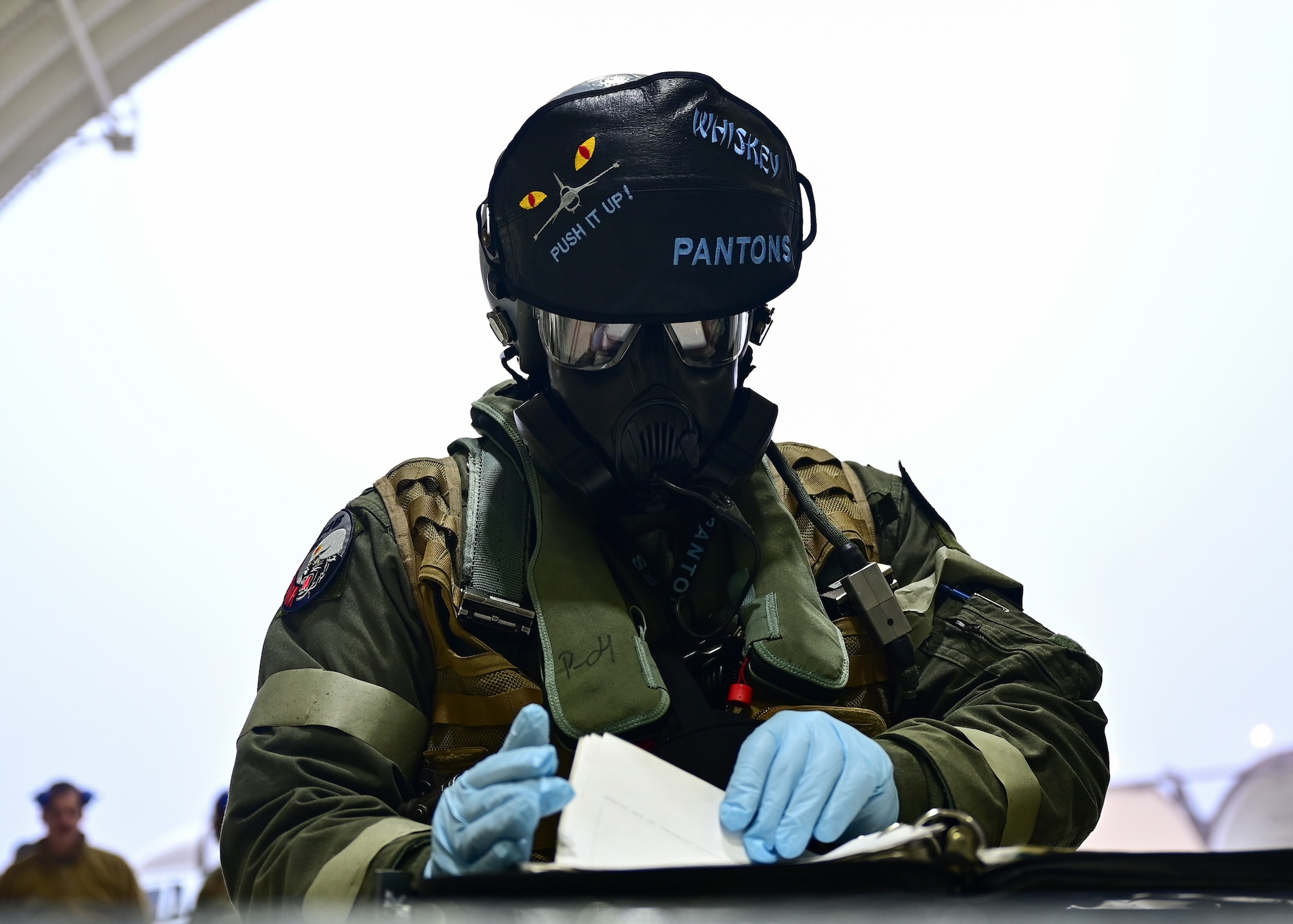 Pilot performs preflight check