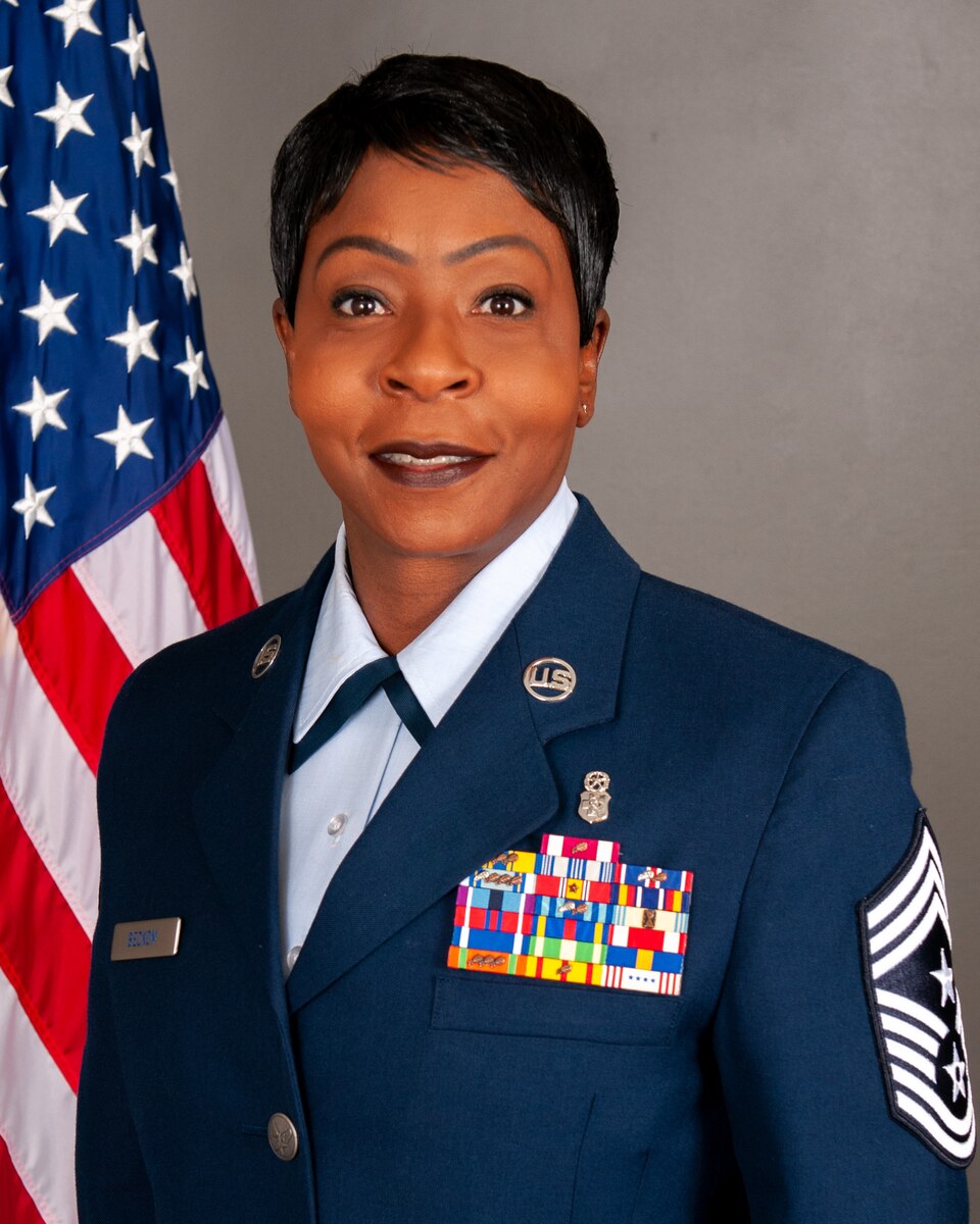 Official photo of Command Chief Master Sgt. Angella Beckom.