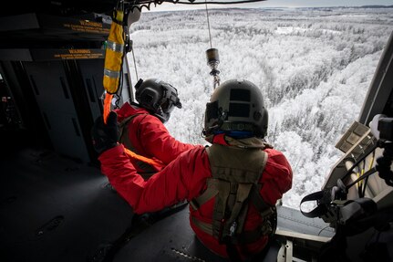 Alaska Army National Guard’s Detachment 1, Gulf Company, 2-211th General Support Aviation Battalion, rescued a distressed individual Jan. 17 from the Main Bay Hatchery 20 miles southwest of Whittier.