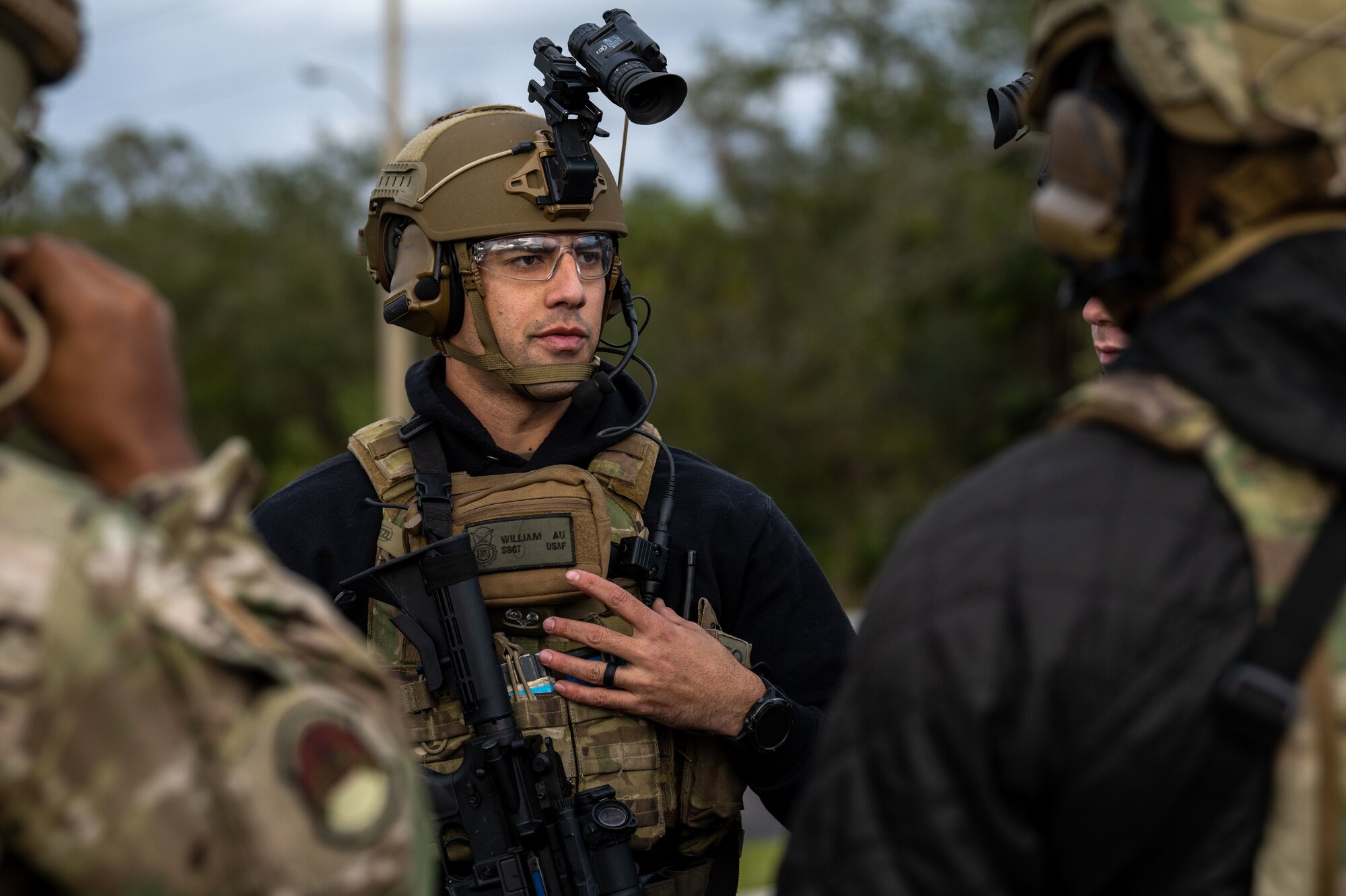 EST Airmen are highly trained and equipped to mitigate special threats which can involve barricaded suspects, hostages and active shooters. (U.S. Air Force photo by Airman 1st Class Zachary Foster)