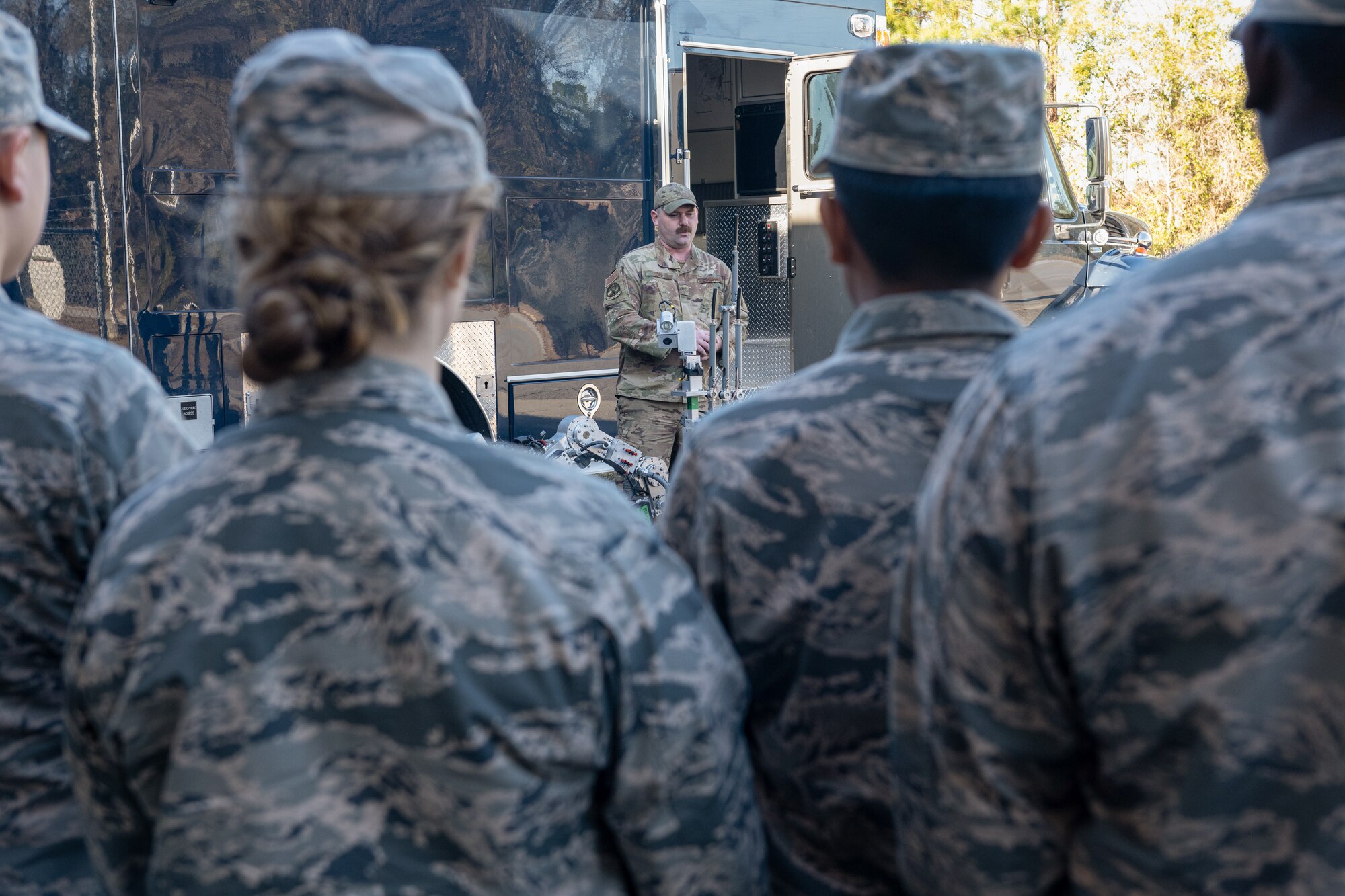 Thomasville High School Junior ROTC learn about explosive ordnance disposal.