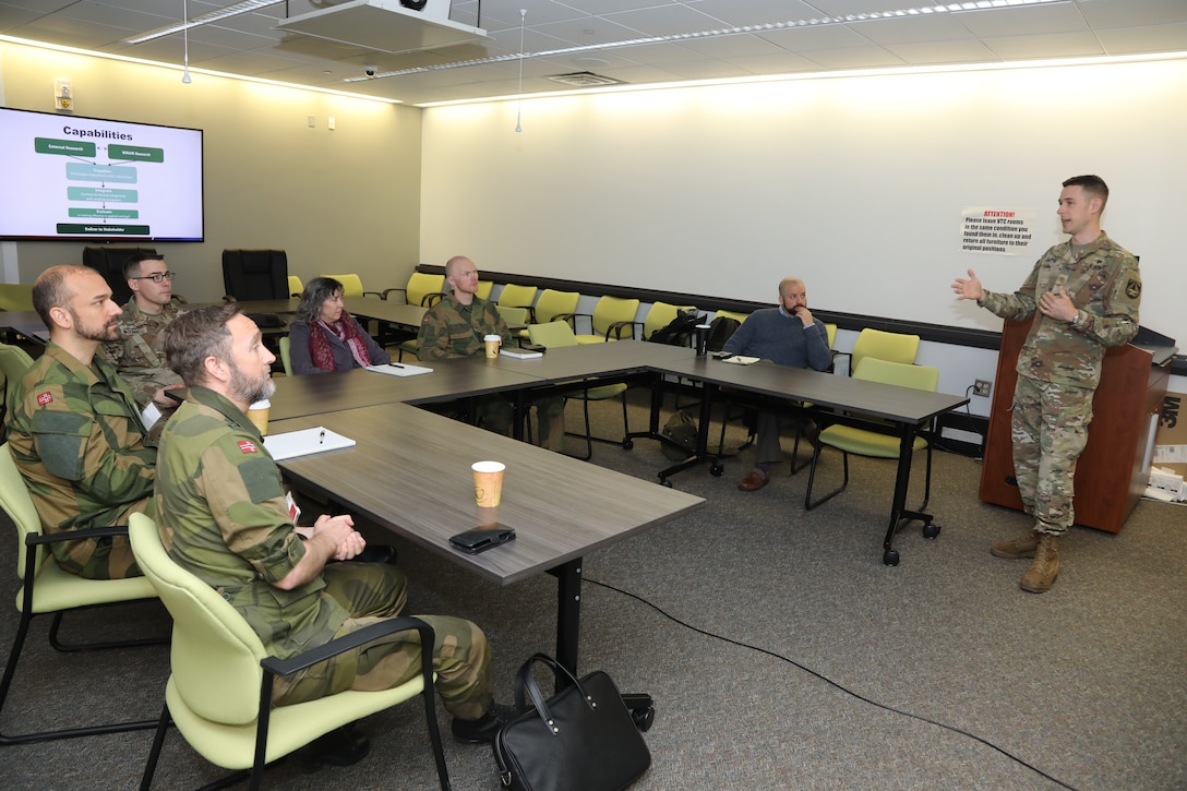 Members of the Norwegian Defense Force visited WRAIR to learn more about science capabilities and points for future collaboration.