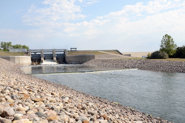 Looking upstream at Baldhill Dam