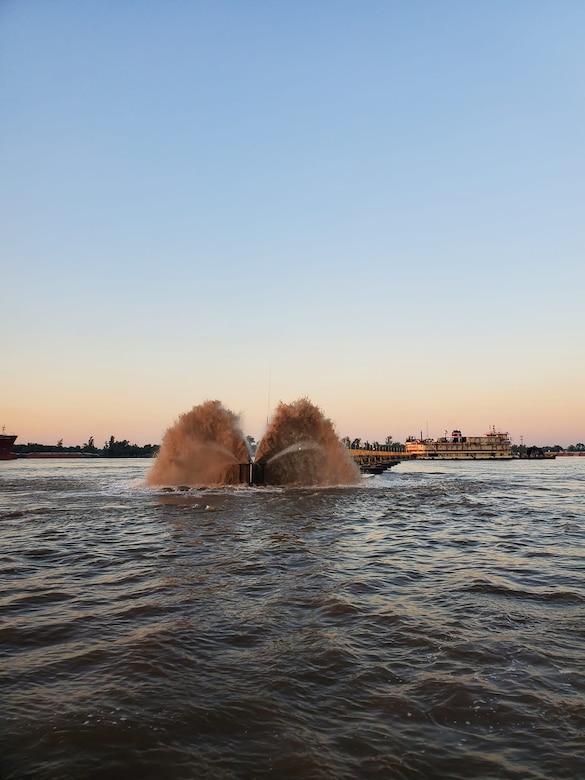 The U.S. Army Corps of Engineers (USACE) Vicksburg District’s Dredge Jadwin and its crew returned to the Vicksburg Harbor this morning completing the 2022 dredging season. 

After departing May 10, 2022, the dustpan dredge spent 254 days on the water and relocated 6.2 million cubic yards of material from the Mississippi River. A normal dredging season lasts approximately 160 days.
