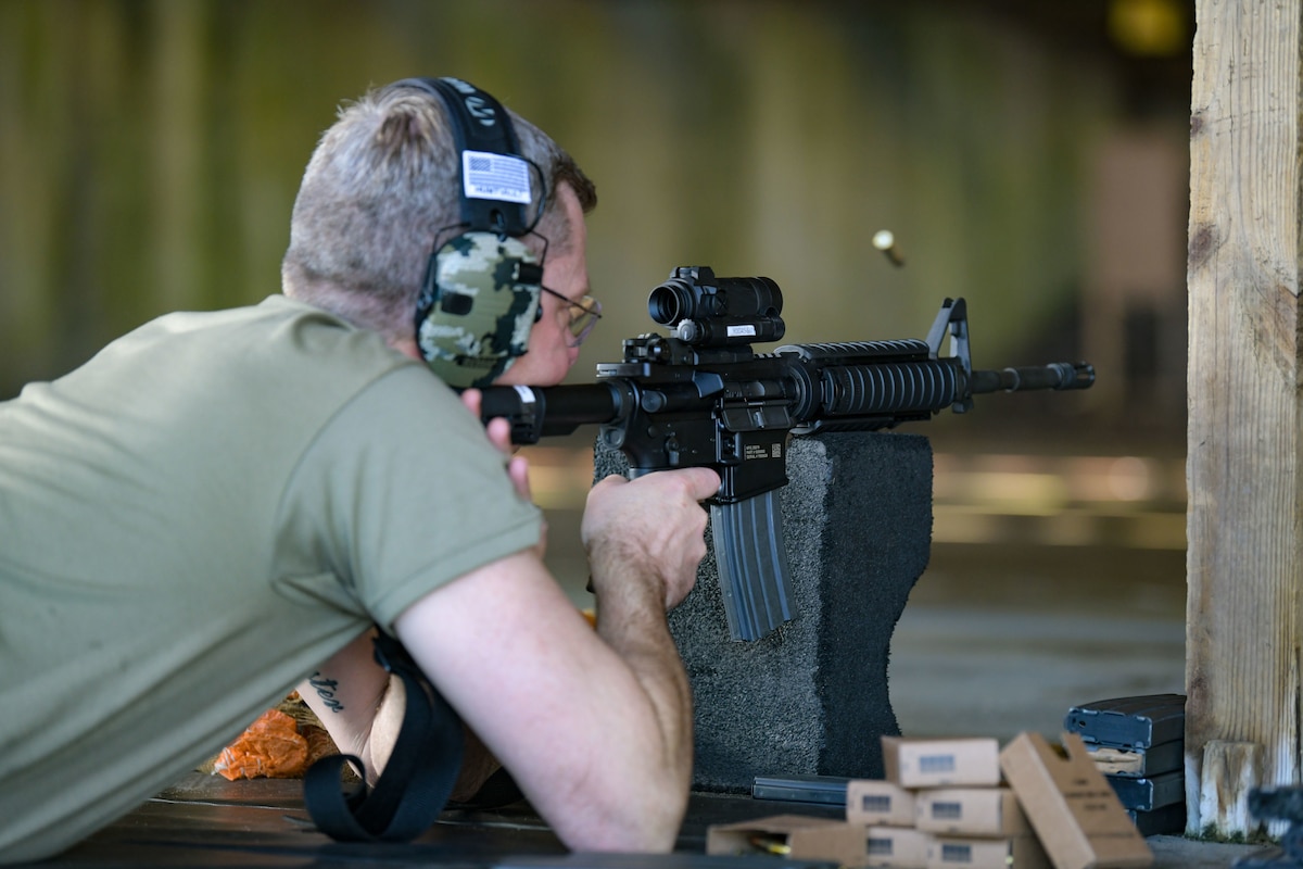 Members of the 172nd Airlift Wing, Jackson, Mississippi, Resource Protection Team, qualified on the M18 pistol and M4 rifle at the Combat Readiness Training Center, Gulfport, Mississippi, Dec. 6, 2022. The 172 RPT is a volunteer force, drawn from shops across the base, of trained multi-capable augmentees to the 172nd Security Forces Squadron.