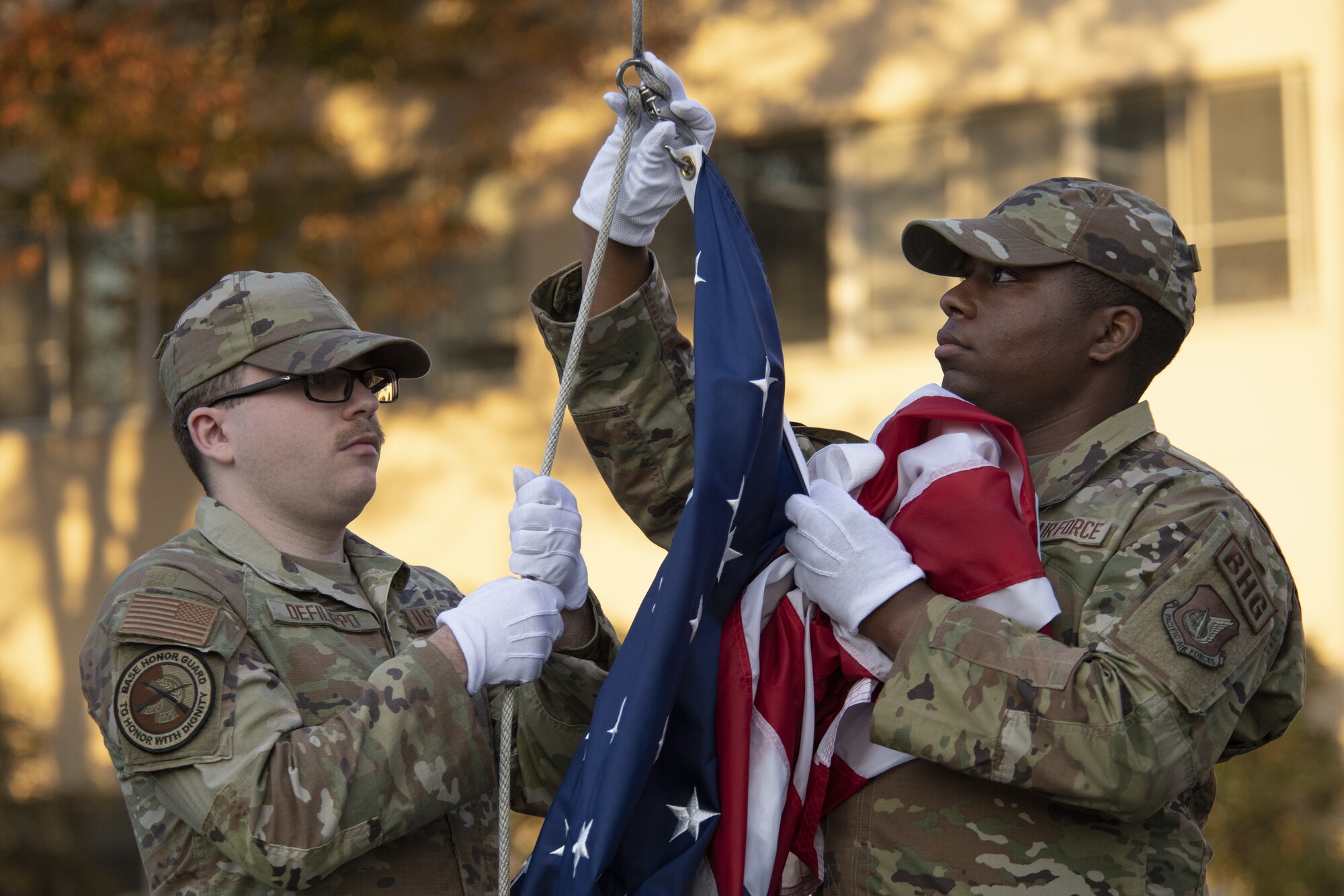 Yokota Honor Guard members perform a retreat ceremony