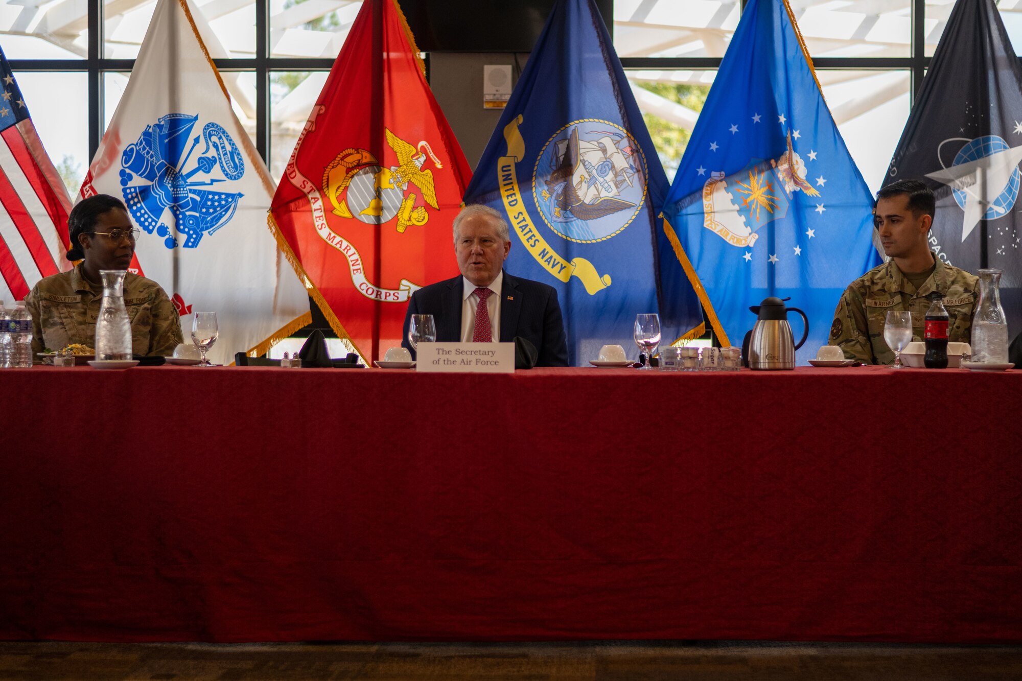 Kendall engaged with Airmen and toured the installation and its units including U.S. Central Command, U.S. Special Operations Command and the 6th Air Refueling Wing. (U.S. Air Force photo by Airman 1st Class Zachary Foster)