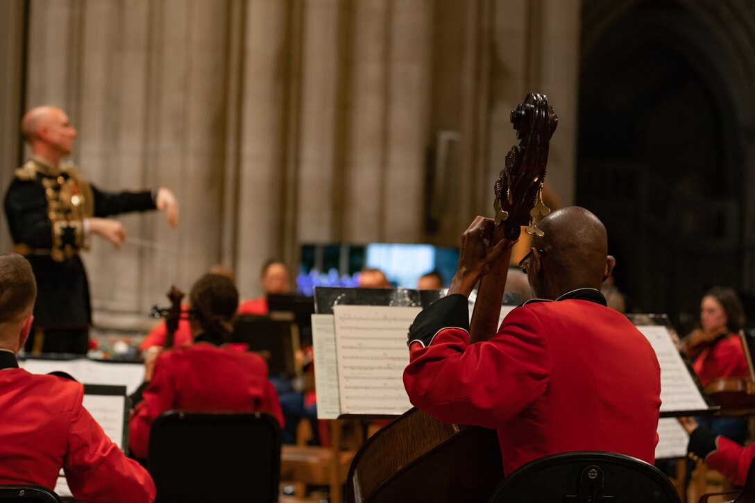 On Veterans Day 2022, the Marine Chamber Orchestra performed a concert with the Washington National Cathedral Choir honoring those who have served the country. (U.S. Marine Corps photos by Staff Sgt. Chase Baran/released)