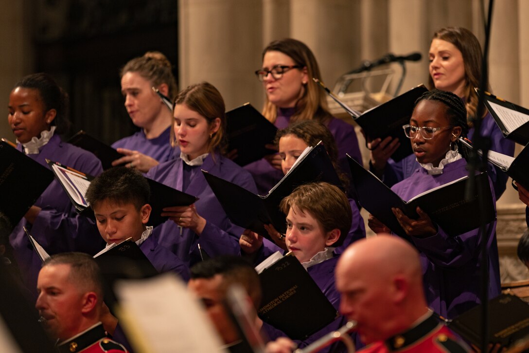 On Veterans Day 2022, the Marine Chamber Orchestra performed a concert with the Washington National Cathedral Choir honoring those who have served the country. (U.S. Marine Corps photos by Staff Sgt. Chase Baran/released)