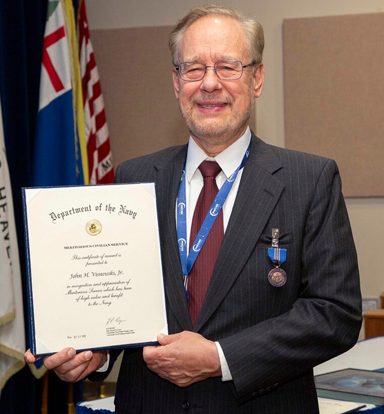 Two retired NUWC Division Newport engineers earn DON Meritorious Civilian Service Awards