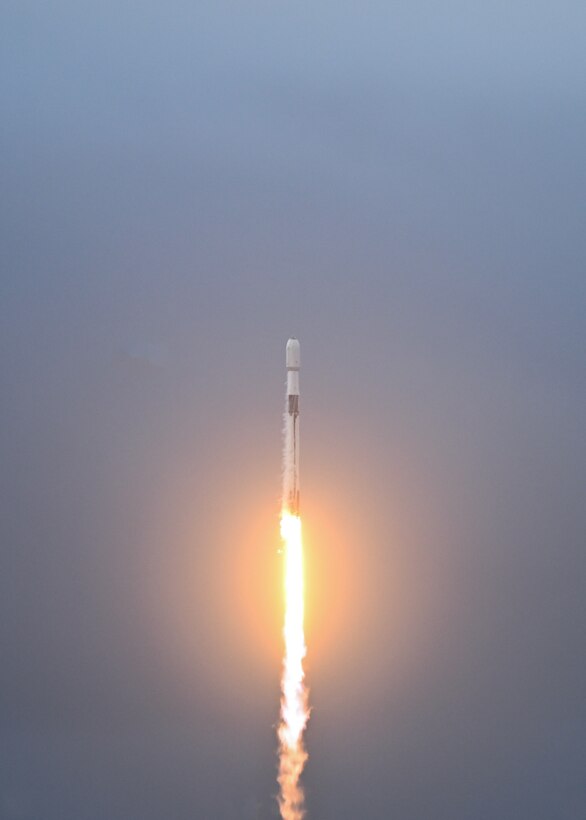 A SpaceX Falcon-9 rocket carrying Starlink mission 2-4 launches from Space Launch Complex-4E on Jan. 19, 2023, 7:43 a.m. PDT, Vandenberg Space Force Base, Calif. Since 1958, there have been 2,023 launches on base. This launch also makes it the 100th launch from SLC-4E since 1964. (U.S. Space Force photo by Airman 1st Class Tiarra Sibley)