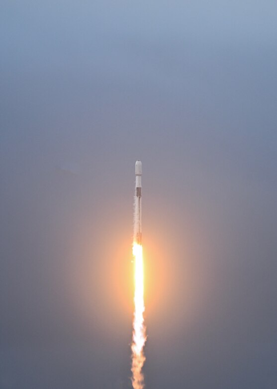 A SpaceX Falcon-9 rocket carrying Starlink mission 2-4 launches from Space Launch Complex-4E on Jan. 19, 2023, 7:43 a.m. PDT, Vandenberg Space Force Base, Calif. Since 1958, there have been 2,023 launches on base. This launch also makes it the 100th launch from SLC-4E since 1964. (U.S. Space Force photo by Airman 1st Class Tiarra Sibley)