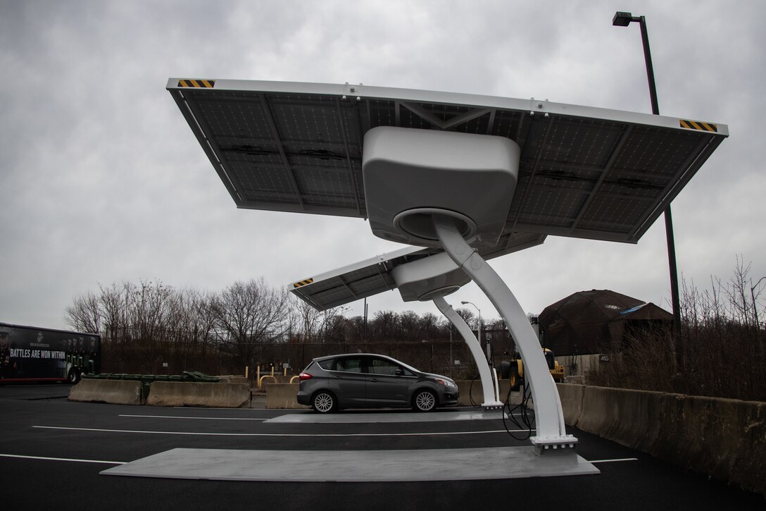 Marine Barracks Washington installs the solar powered EV ARC 2020 system at Joint Base Anacostia Bolling, Washington D.C. The installation is a step towards modernizing and deploying a more efficient Marine Corps Motor Transportation fleet.