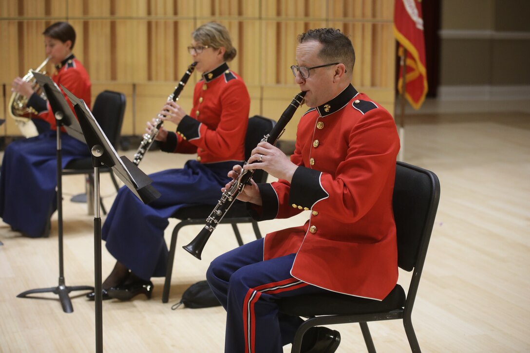 Musicians of "The President's Own" will perform a chamber concert Sunday, Jan. 29 at 2 p.m. ET. The concert is coordinated by Principal Clarinet Gunnery Sgt. Patrick Morgan, pictured.
