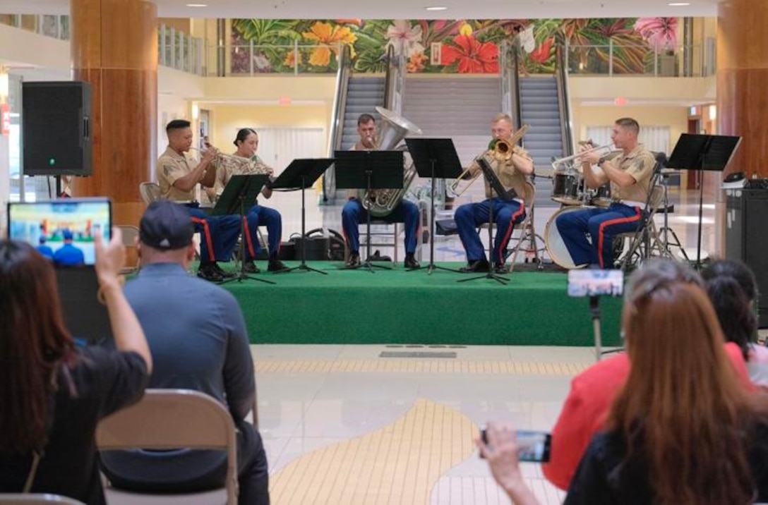 Marine Corps Forces Pacific Band Performs at the Agaña Shopping Center in Hagåtña, Guam
