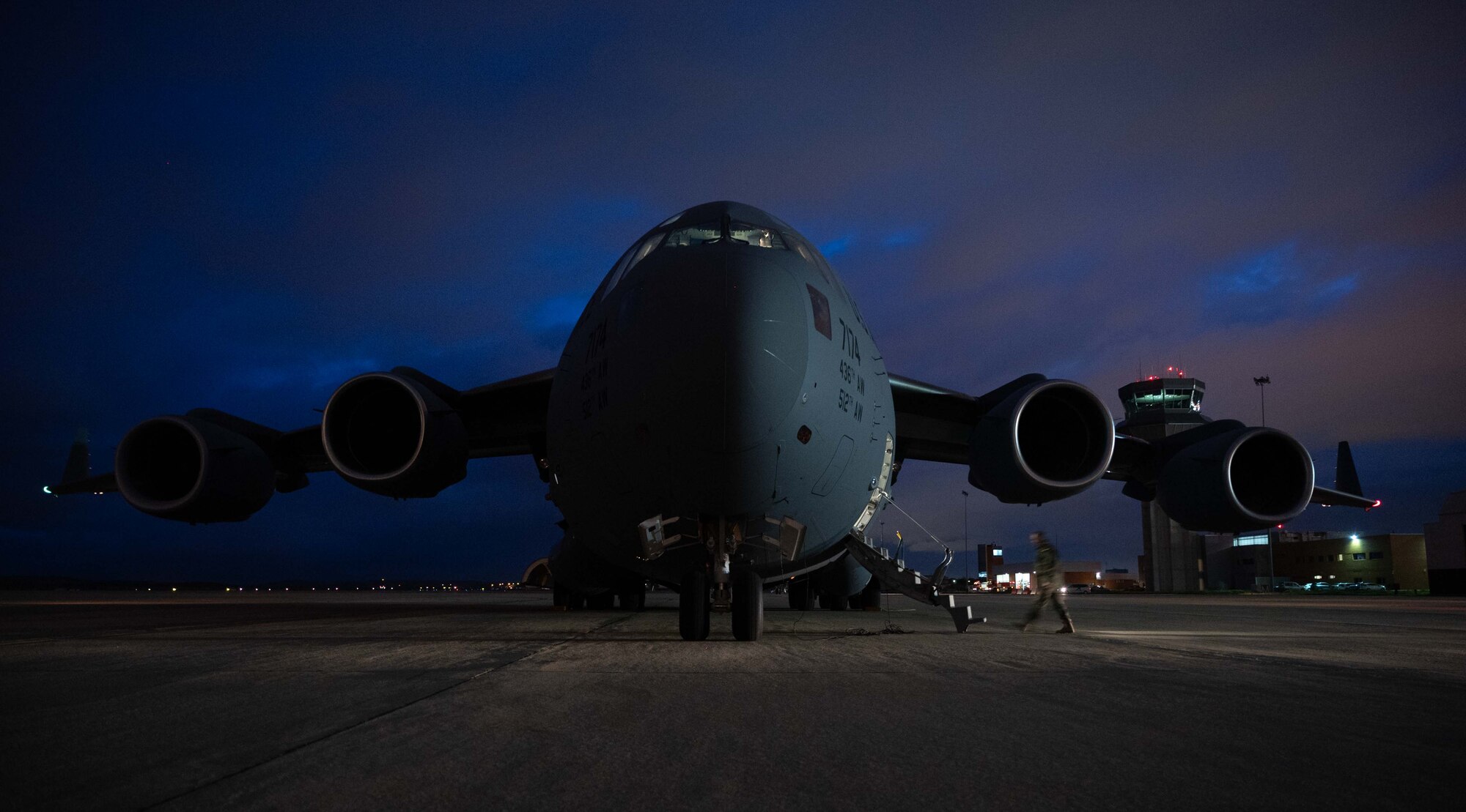 A C-17 Globemaster III assigned to Dover Air Force Base, Delaware, sits on the flightline during a foreign military sales mission at Torrejón Air Base, Spain, Jan. 16, 2023. The C-17 transported a CH-47F Chinook helicopter to the Spanish army as a part of the Department of Defense’s FMS program. (U.S. Air Force photo by Senior Airman Faith Barron)