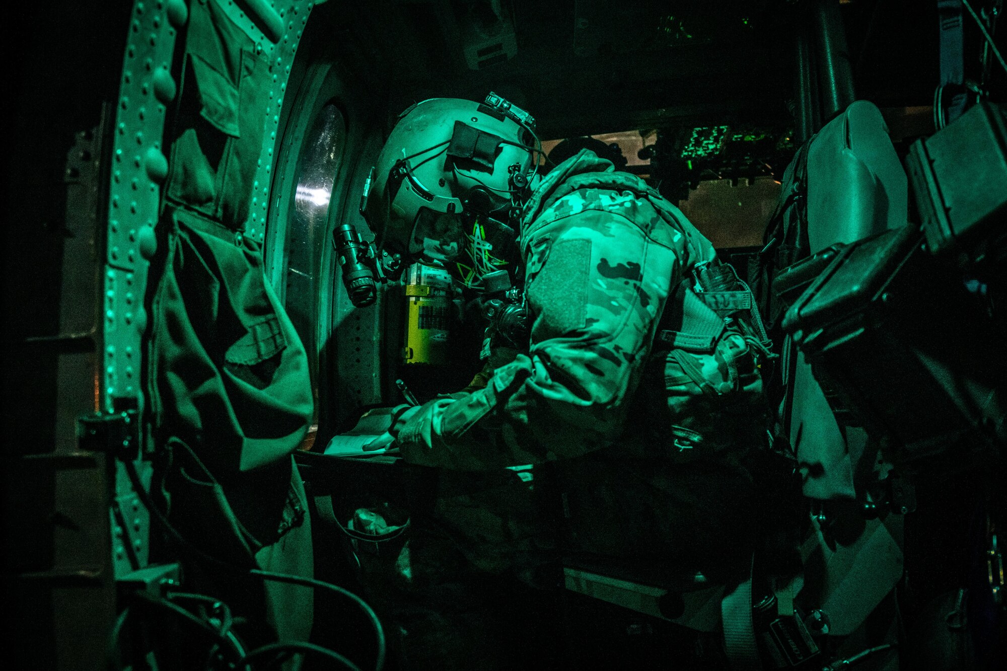 Airman completes checklist.