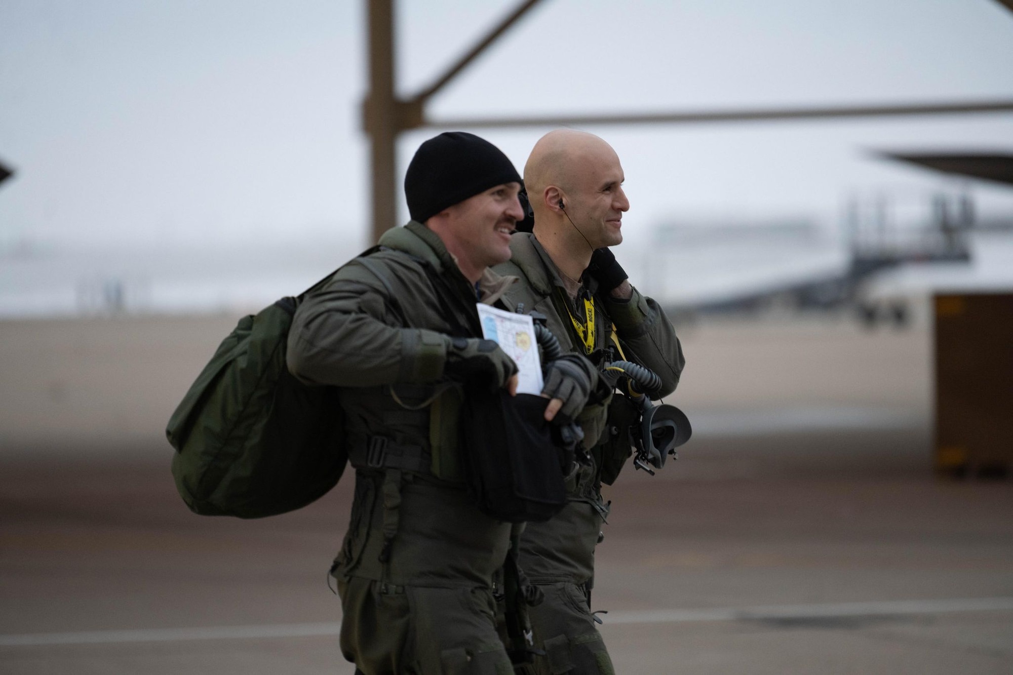 Pilots assigned to the 388th Fighter Wing prepare to step to their aircraft as part of a regular training sortie, Hill Air Force Base Utah, Jan, 26th 2023.