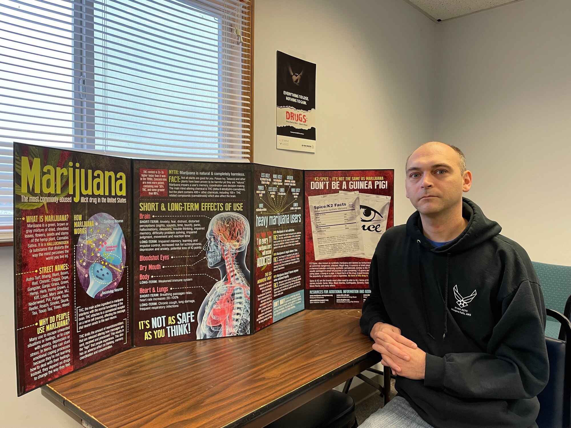 Pictured is 914th Air Refueling Wing Drug Demand Reduction Program manager Frank Coseglia Jan. 24, 2023 at the Niagara Falls Air Reserve Station, New York.